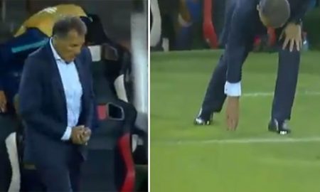 [VIDEO] Entrenador de Alianza come chicle que se le cae y llama la atención de Conmebol