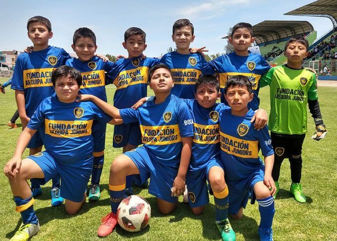 Los pequeños del club Boca Arequipa categoría sub-10.