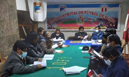 Reunión de la Liga Distrital de Fútbol de Puno.